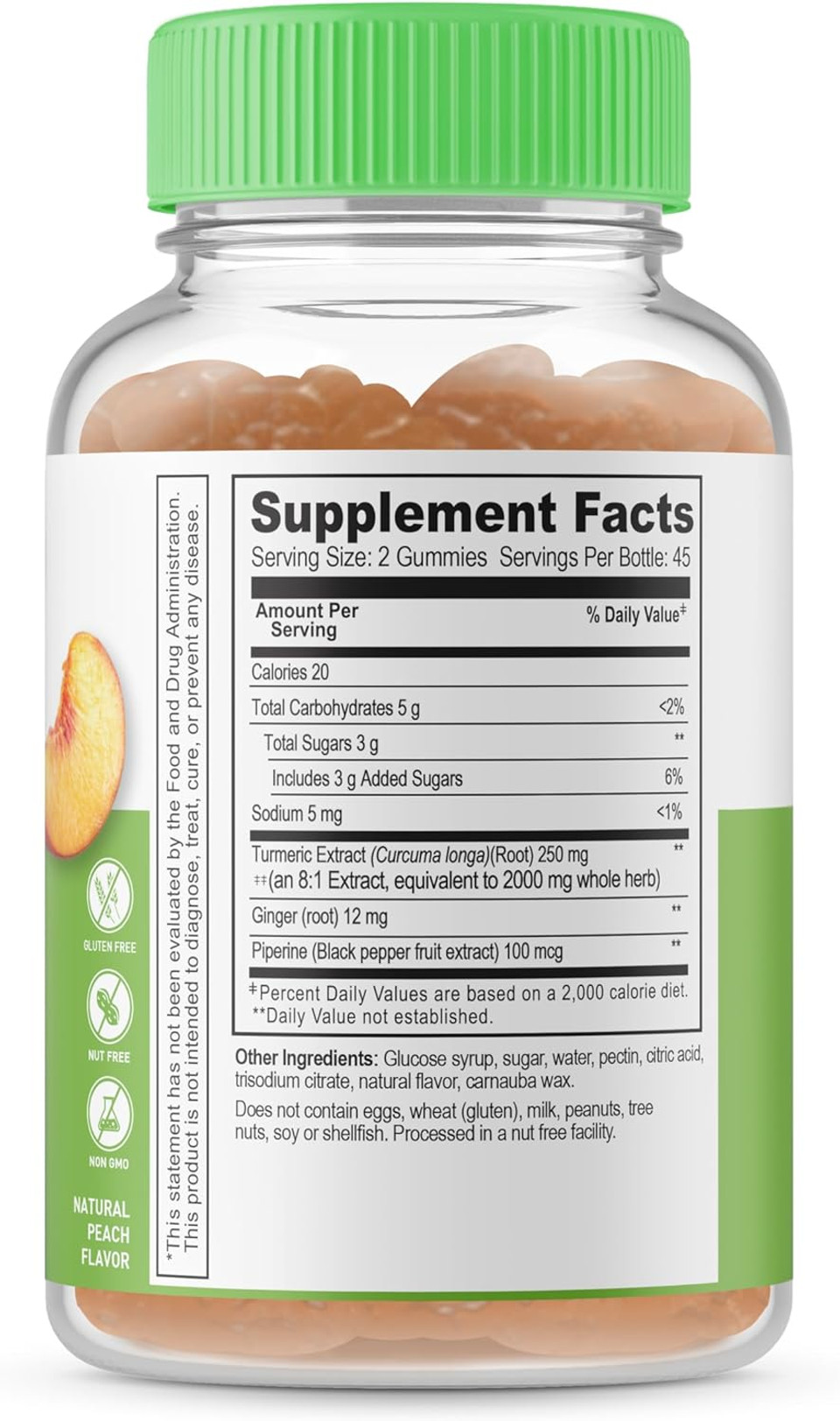 Lifeable Turmeric Curcumin With Ginger & Black Pepper Extract  2000Mg  Great Tasting Natural Flavor Gummy Vegetarian Gmo-Free Supplement  90 Gummies