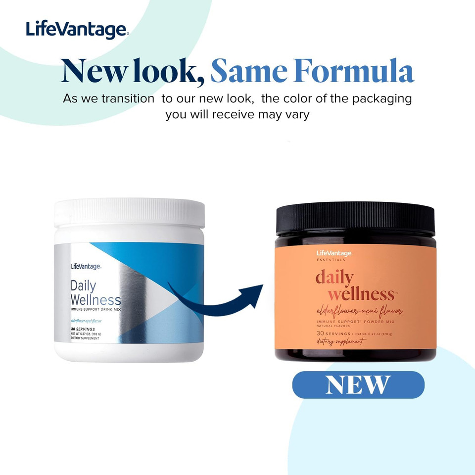 Lifevantage Daily Wellness Immune Support Drink Mix, Sweet Flavor Of Elderflower-Acai 178G 30 Servings