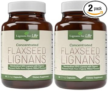 Lignans For Life Flaxseed Lignans For Dogs & People - Organic Flaxseed Supplement For Hormone Support, 15Mg 90 Capsules, Flax Seed For Dogs & Women, High-Fiber