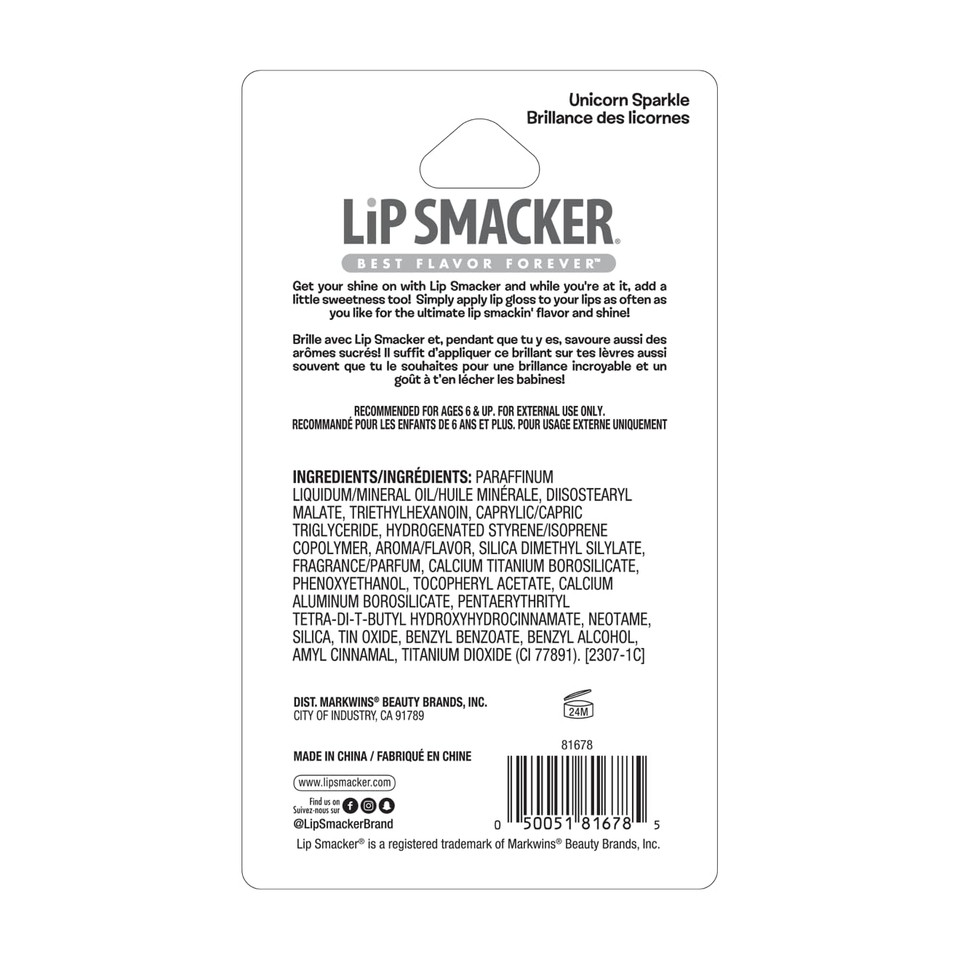 Lip Smacker Sparkle & Shine Lip Gloss, Blendable Glitter High Shine, Moisturizing Formula, Cruelty-Free - Unicorn Sparkle