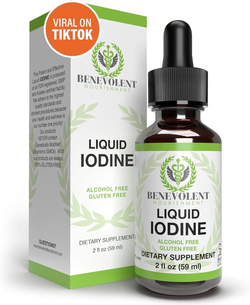 Liquid Iodine Drops  1300 Servings Potassium Iodide For Thyroid, Metabolism & Detox Support  2X Absorption  1 Year Supply  Usa Made, Gluten Free, Vegan  2 Fl Oz