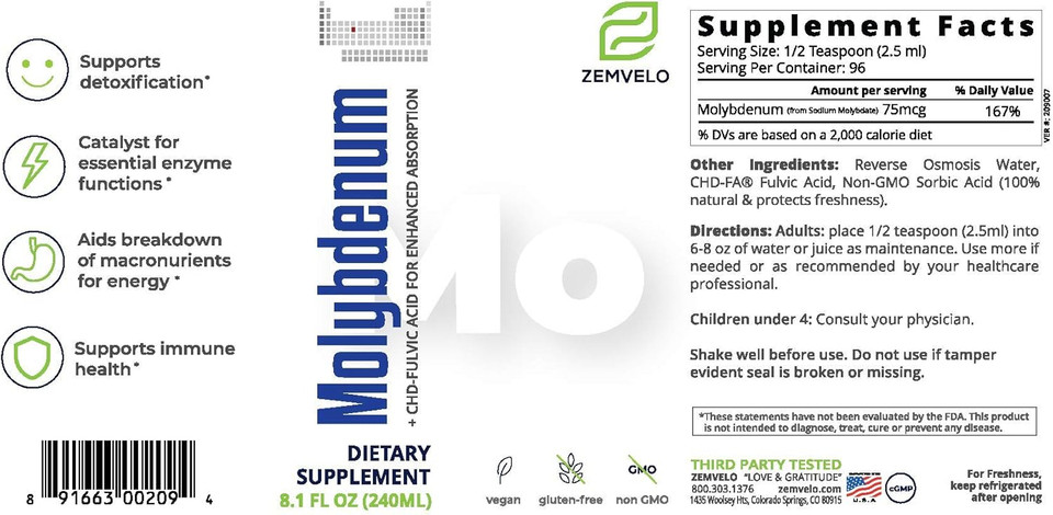 Liquid Ionic Molybdenum | 3 Month Supply | Trace Mineral | Body Disposition | Energy Support | Restful Sleep