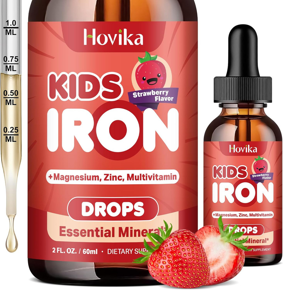 Liquid Iron Supplement For Kids & Women Men - With Magnesium, Zinc & Kids Multivitamin Iron Drops - Immune Support, Blood Builder & Energy Support For Iron Deficiency, Anemia, Vegan 2 Fl Oz