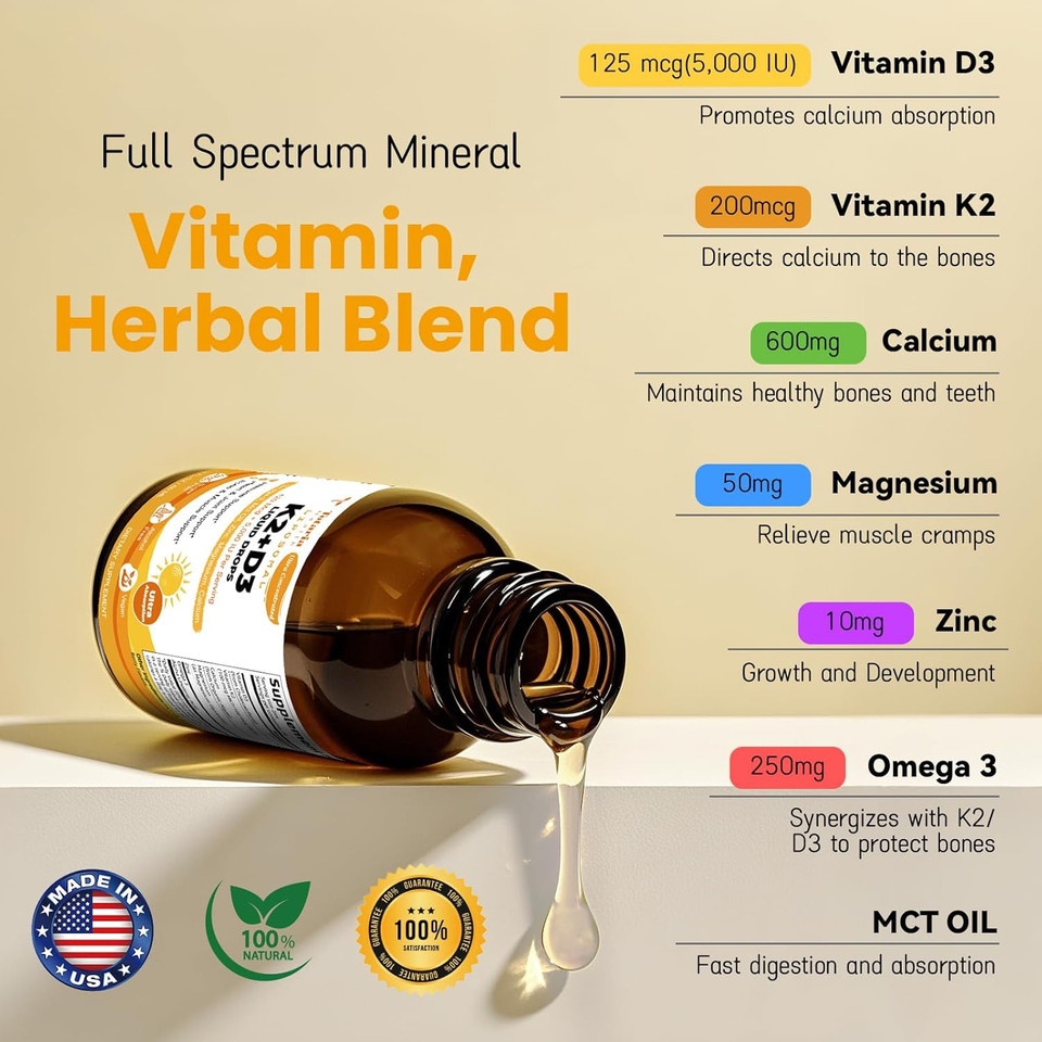 Liquid Vitamin D3 K2 + Glucosamine Chondroitin Msm