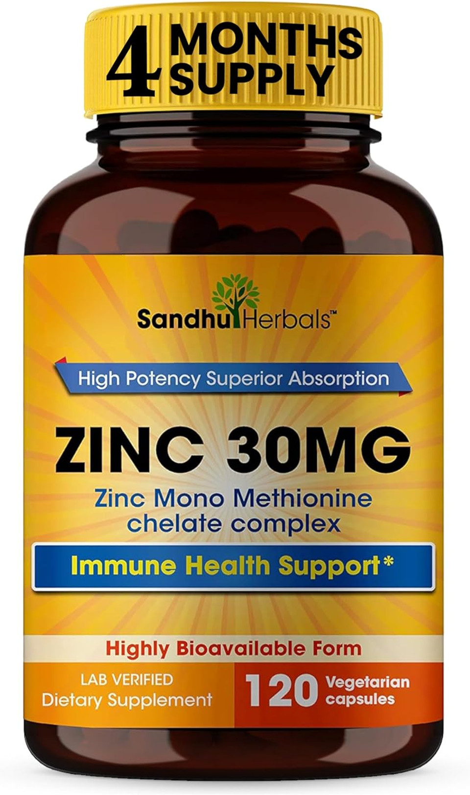 Liquid Zinc For Kids, Toddlers And Babies | 4 Fl Oz Large Glass Bottle | Ionic Zinc Supplements Sulphate Drops | Immune Support | Easy To Take, Water Soluble | Unflavored