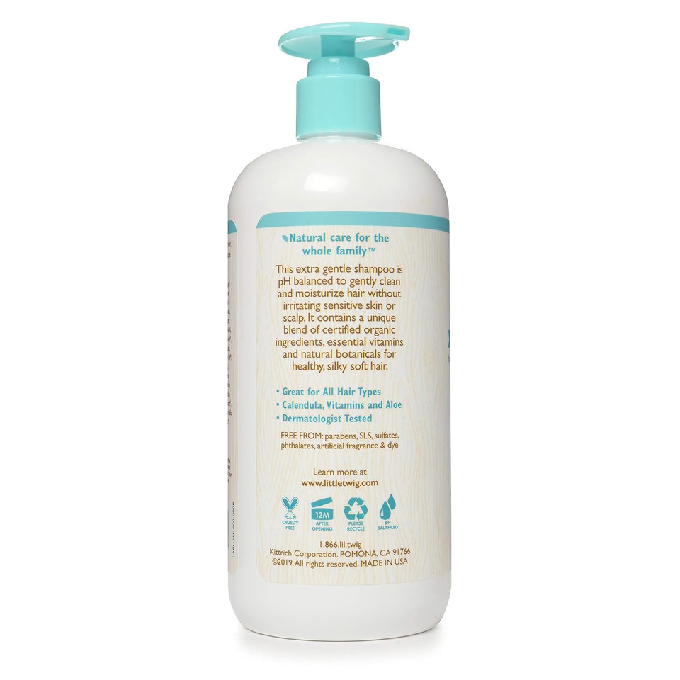 Little Twig Fragrance-Free Shampoo, Hair Shampoo With Natural Plant Derived Formula, Vegan, Gluten-Free, Perfect For Newborns, 17 Fl. Oz