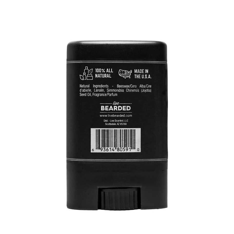 Live Bearded Mustache Wax Stick, 0.35 Oz - Made In The Usa With All-Natural Ingredients - Medium Hold Stache And Beard Styling For Men | Straight Up - Fragrance-Free