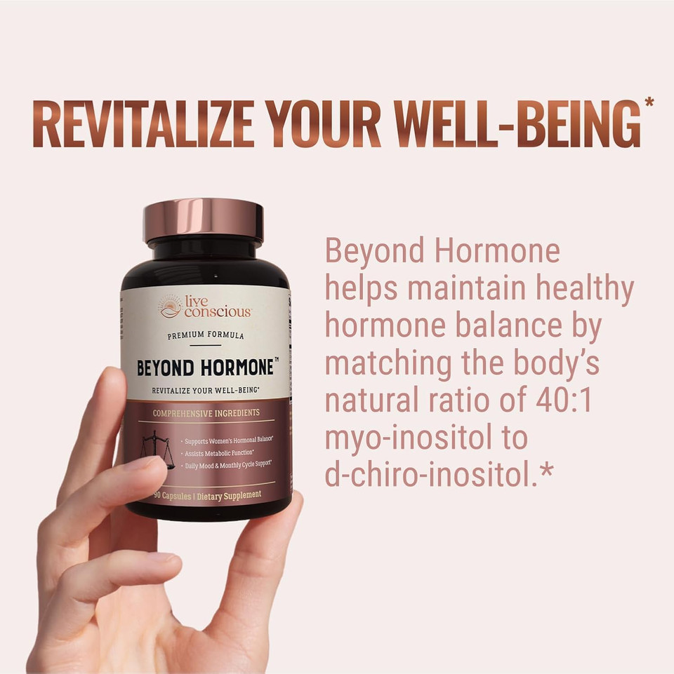 Live Conscious Beyond Hormone Daily Menopause & Pms Supplement - Metabolism Support & Healthy Estrogen Balance For Women - Berberine, Dim, Chaste Tree Berry, Maca Root, Myo & D-Chiro-Inositol - 90 Ct