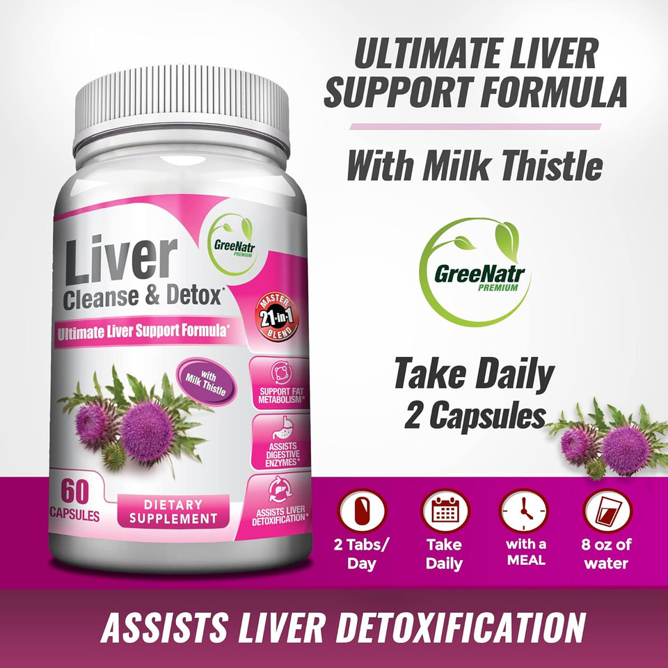 Liver Cleanse Detox & Repair Formula  Milk Thistle, Berberine, Ginger, Beet Root, Dandelion Root, Artichoke Extract, And Chanca Piedra For Optimal Liver Health Support (6 Bottles)