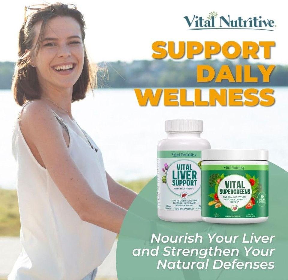 Liver Support & Greens Bundle  9-In-1 Herbal Blend With Milk Thistle & 30+ Organic Superfoods  Daily Plant-Based Supplement For Men & Women