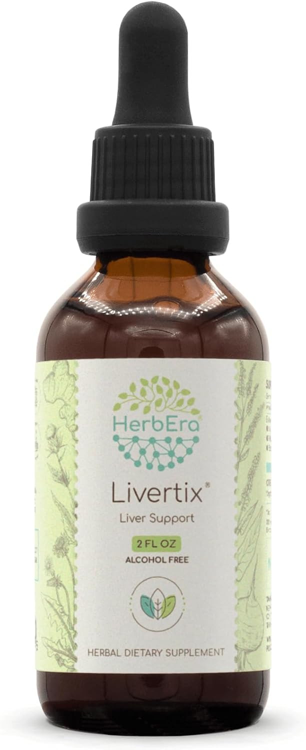 Livertix B60 Alcohol-Free Extract Tincture, Concentrated Liquid Drops Natural: Milk Thistle Seed, Turmeric Root, Yellow Dock Root, Dandelion Root, Beetroot, Ginger Root. Liver Support 2 Fl Oz