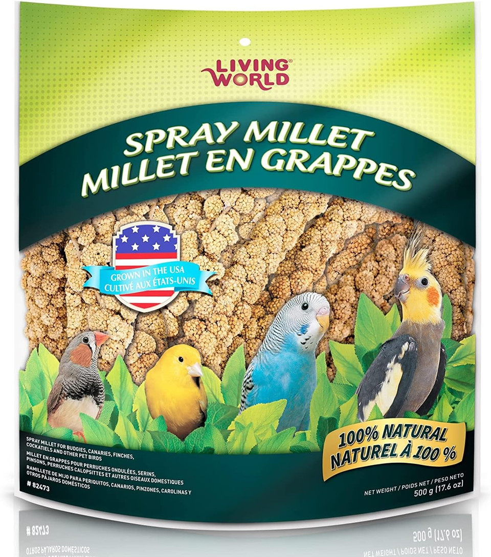 Living World  Millet Spray For Birds, 17.6 Oz  Premium Treat For Budgies, Canaries, Finches, Cockatiels And Other Pet Birds