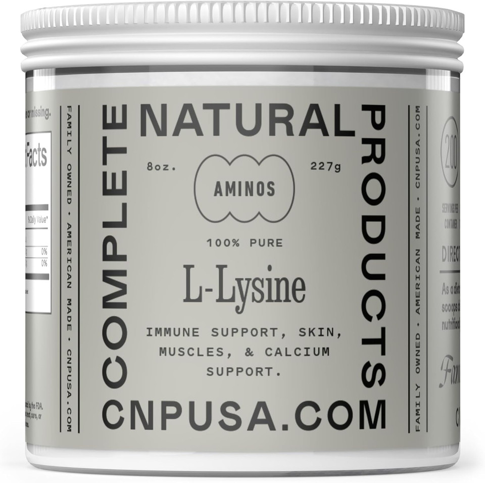 L-Lysine Powder Supplement - Bulk L-Lysine 8Oz, 200 Servings