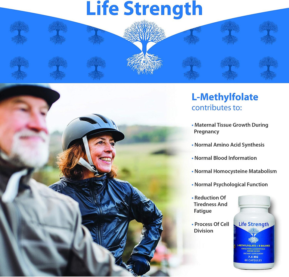 L-Methylfolate + B Balance (7.5Mg) - 5-Mthf, B6, B2 & B12 Methylcobalamin B Complex - 60 Capsules - Professional Strength Active Methyl Folate - Non Gmo, Gluten Free, No Fillers