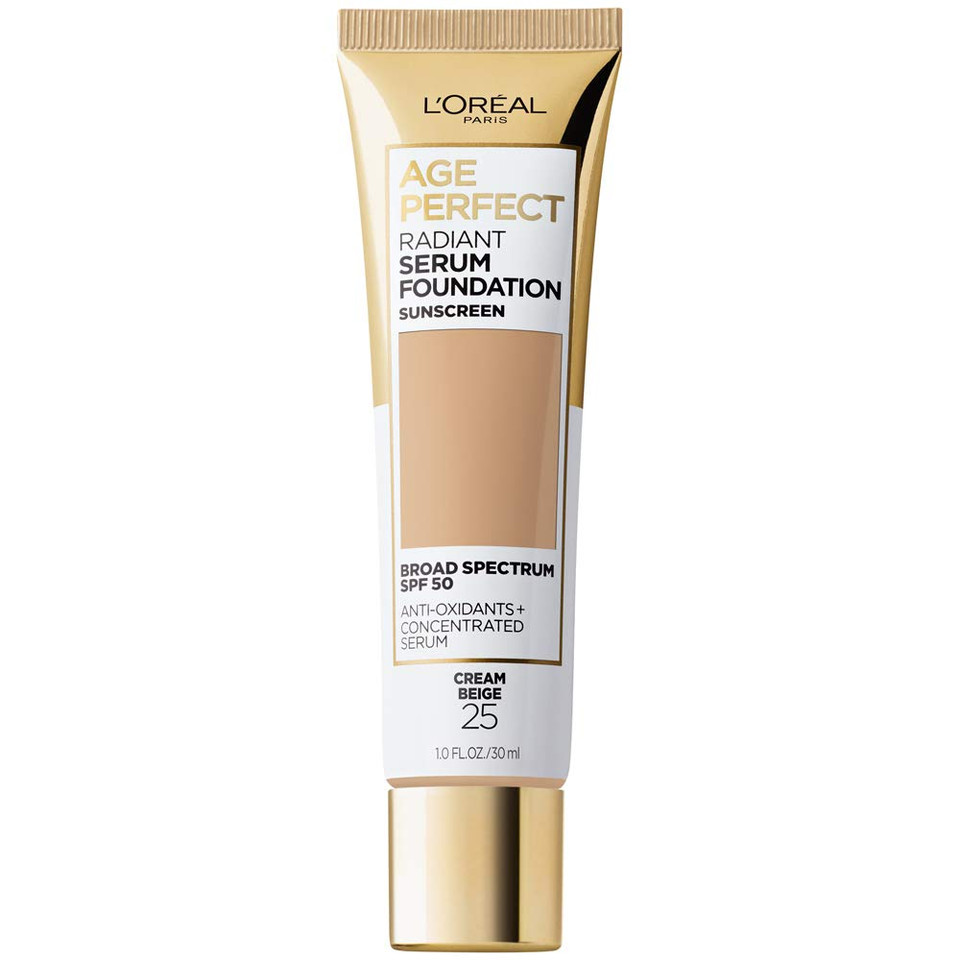 L'Oreal Paris Age Perfect Radiant Serum Foundation With Spf 50, Toffee, 1 Ounce