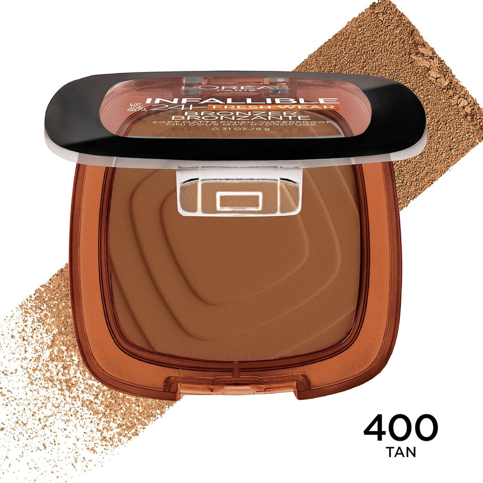 L'Oreal Paris Infallible Up To 24H Fresh Wear Soft Matte Longwear Bronzer. Waterproof, Heatproof, Transfer, Humidity And Sweatproof, Deep Tan, 0.31 Oz