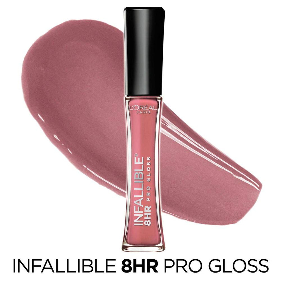 L'Oréal Paris Makeup Infallible 8 Hour Hydrating Lip Gloss, Modern Mauve, 0.21 Fl Oz