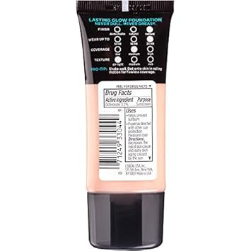 L'Oreal Paris Makeup Infallible Up To 24Hr Pro-Glow Foundation, Buff Beige, 1 Fl Oz
