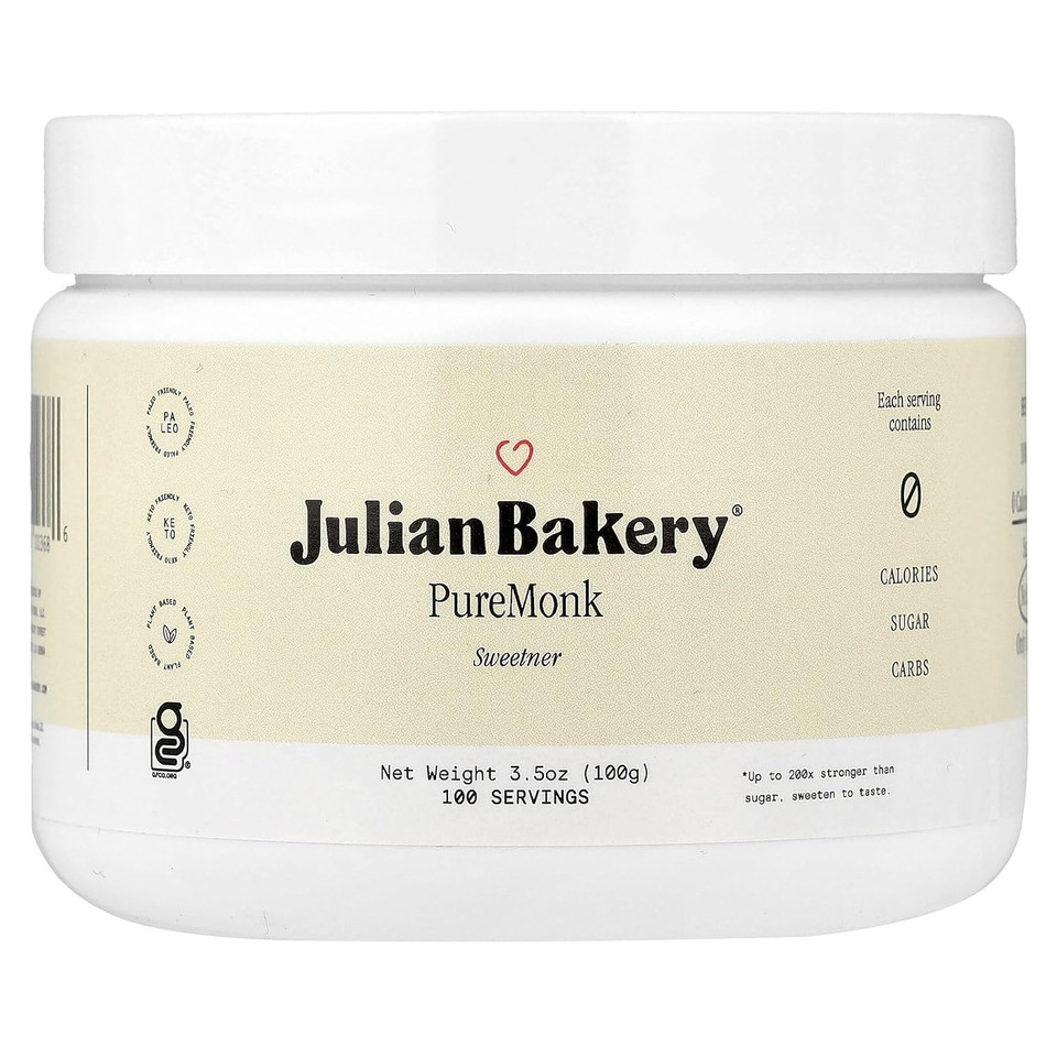 Julian Bakery Pure Monk | V25% Monk Fruit Extract | Sweetener | Sugar Free | 3.5Oz | 100 Servings
