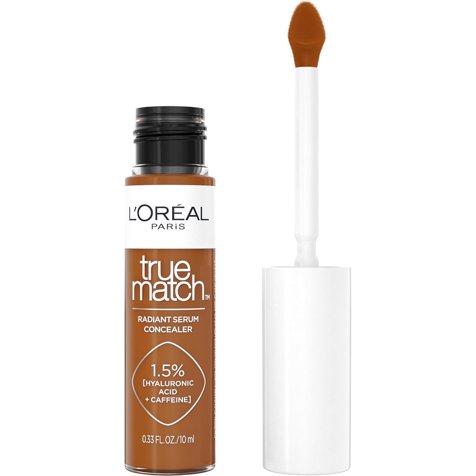 L'Oreal Paris True Match Radiant Serum Concealer, Brightening Under Eye Concealer Make Up With 1.5% Hyaluronic Acid And Caffeine, N5, 0.33 Oz