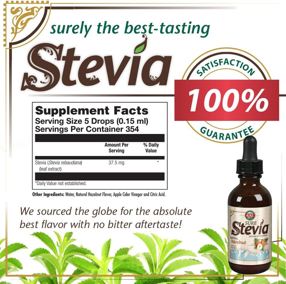 Kal Pure Stevia Extract, Hazelnut, 1.8 Fluid Ouncehazelnut1.8 Fl Oz (Pack Of 1)