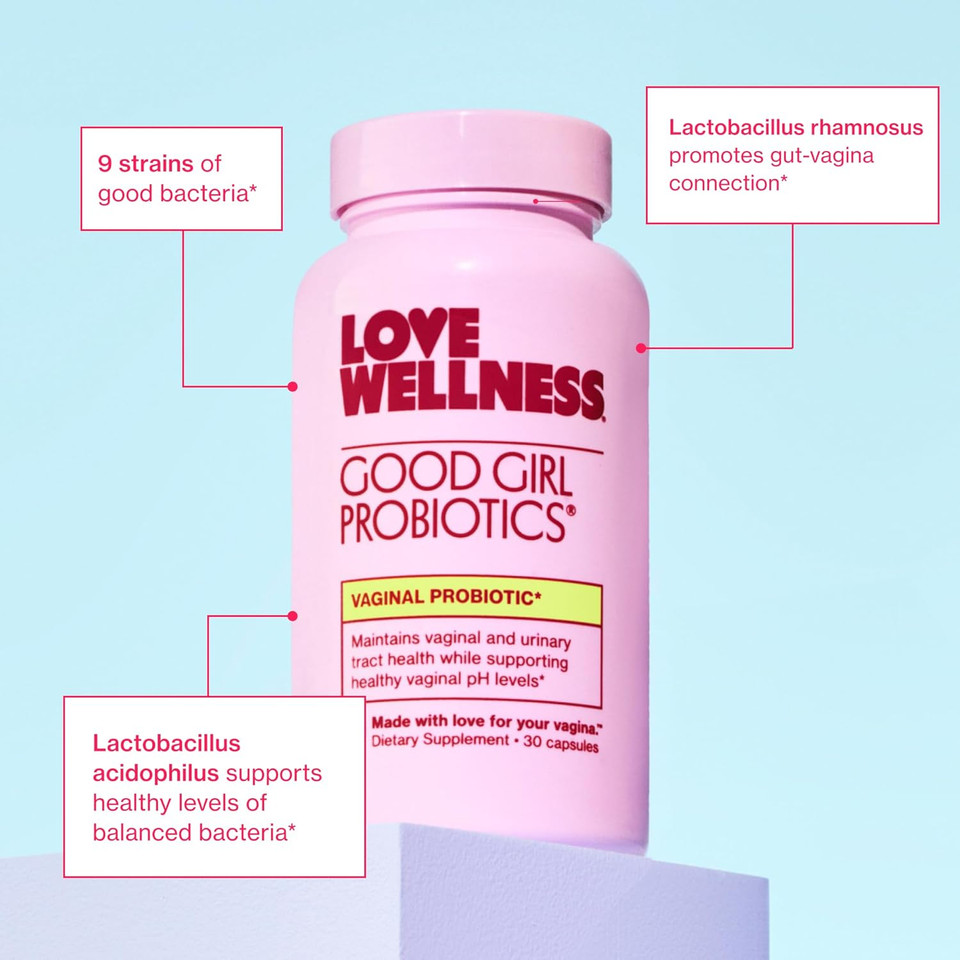 Love Wellness Good Girl Probiotics | Women'S Vaginal Health Supplement | Vaginal Probiotics For Women Ph Balance & Urinary Tract Health | Support Vaginal Odor & Flora | 30 Count