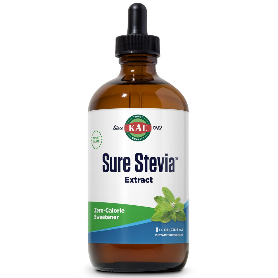 Kal Sure Stevia Extract Zero Calorie Sweetener, Low Carb, Plant Based Liquid Stevia Drops, Great Taste, Zero Sugar, Low Glycemic & Perfect For A Keto Diet, 60-Day Guarantee, Approx. 1555 Servings, 8Oz