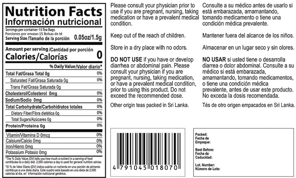 Loveeta Wellness Moringa Tea Ginger & Lemon - 15 Tea Bags (Gmo Free, Gluten Free, Dairy Free, Sugar Free & 100% Natural)