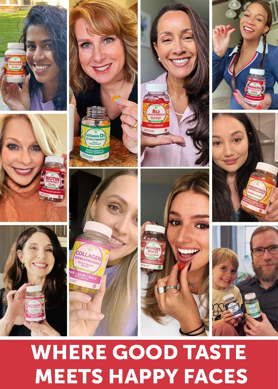 Lunakai Usa Made Biotin Gummies 5000Mcg With Vitamin C & E - Delicious Hair Skin Nails Vitamins For Women, Non-Gmo, Hair Growth Supplement, 60 Ct