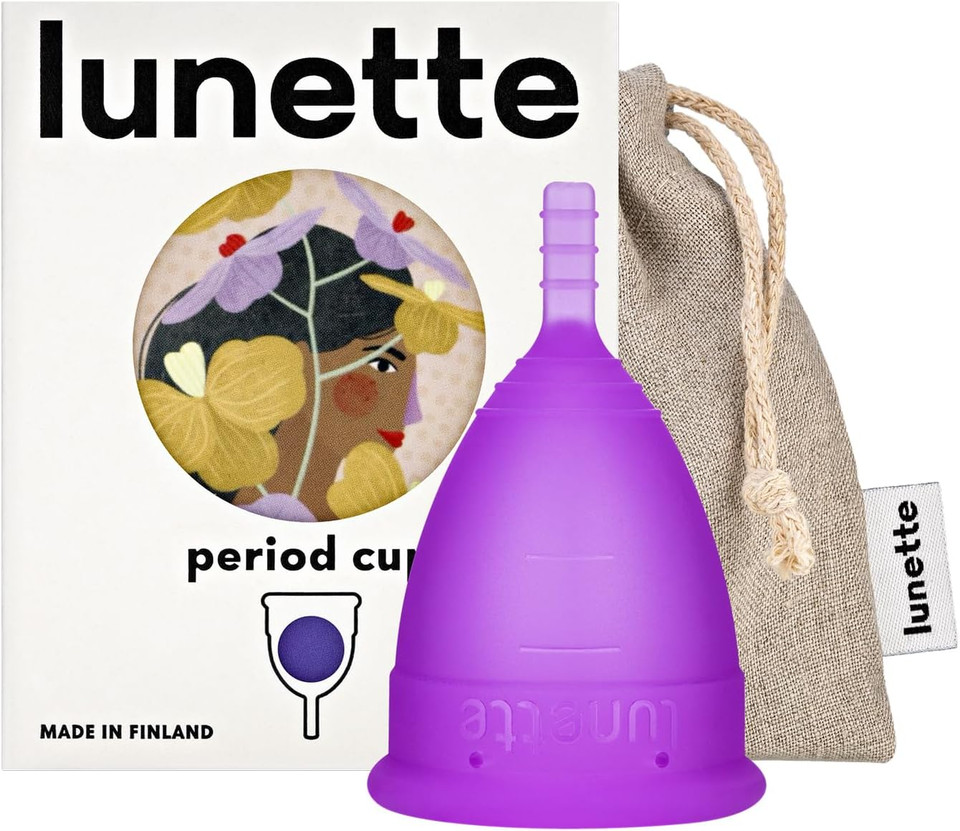 Lunette Menstrual Cup  Best Reusable Period Cup  Wear For 12 Hours And Reuse Up To 10 Years, Clear Size 1 For Light To Moderate Flow