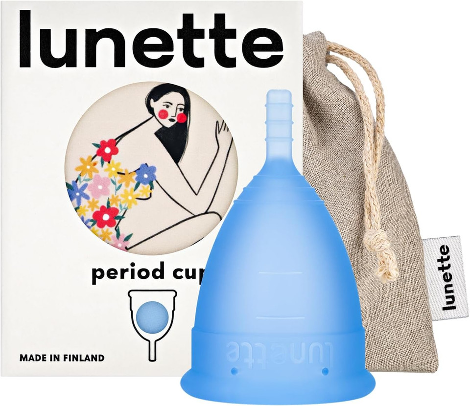 Lunette Menstrual Cup  Best Reusable Period Cup  Wear For 12 Hours And Reuse Up To 10 Years, Yellow Size 1 For Light To Moderate Flow