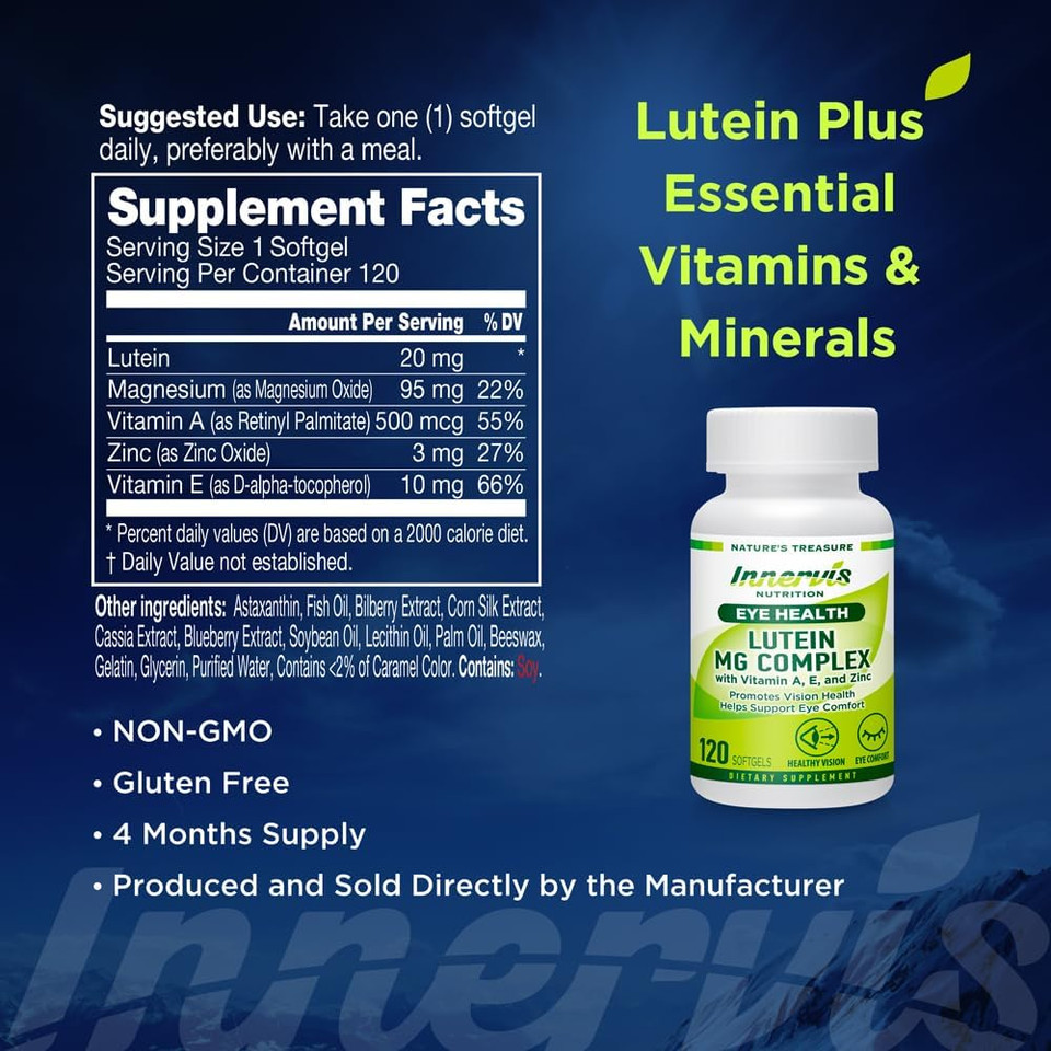 Lutein Magnesium Complex 120 Softgels Promotes Eye Health Support Eye Comfort Antioxidant Supplement