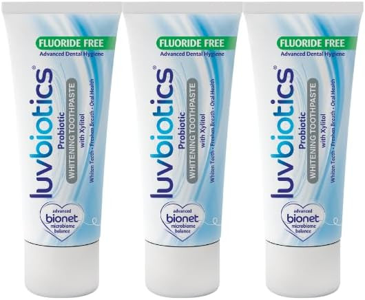 Luv Biotics Flouride Free Whitening Toothpaste With Oral Probiotics, Xylitol & Aloe Vera - 3 X 75 Ml