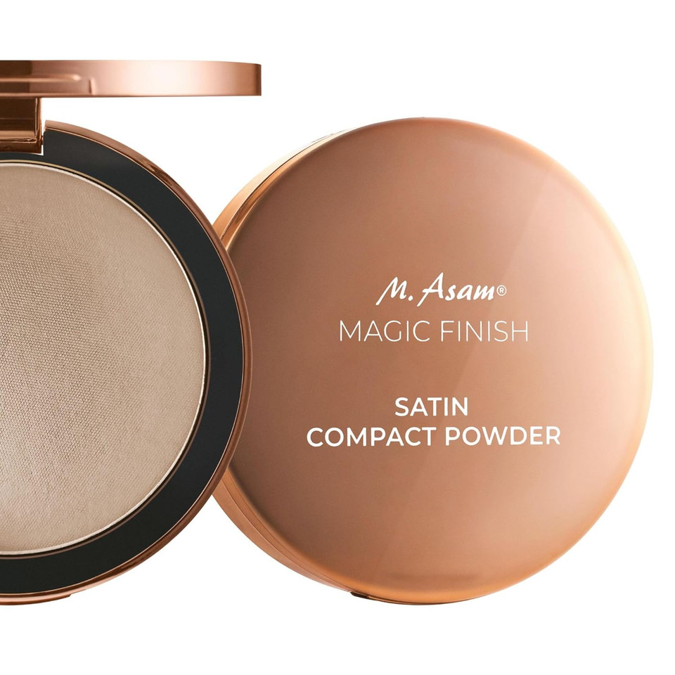 M. Asam Magic Finish Satin Compact Powder Ivory (8 G) - Pressed Powder For Perfect Hold, Matting & Perfecting, Prolongs The Hold Of Make-Up, With Hyaluronic Acid & Vitamin E, Vegan