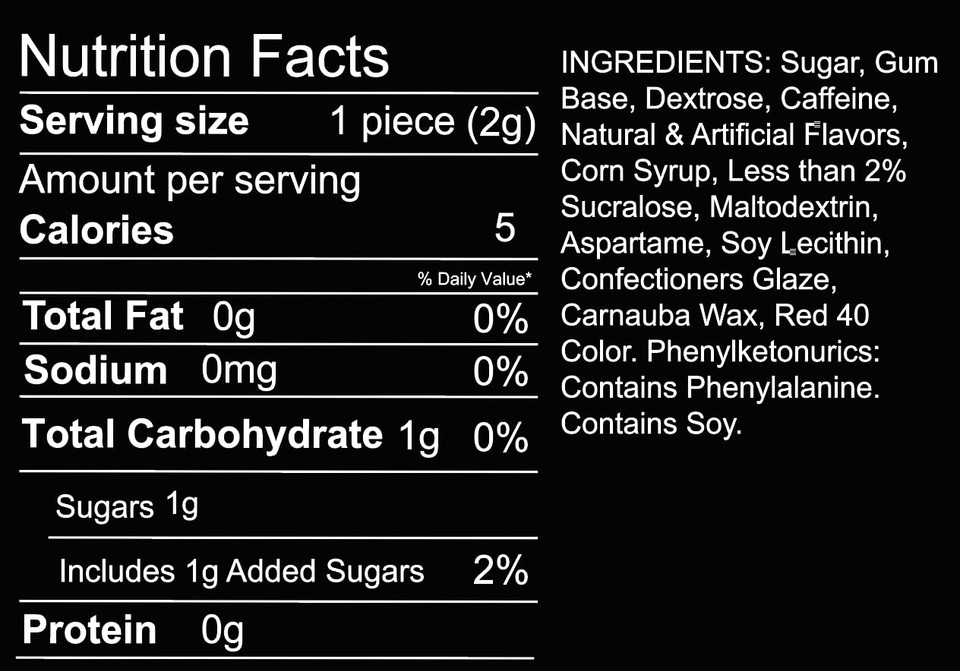 Maax Caffeine Energy Gum | Focus Gum | 125Mg Of Caffeine Per Piece | Cinnamon | 25 Pieces Per Container