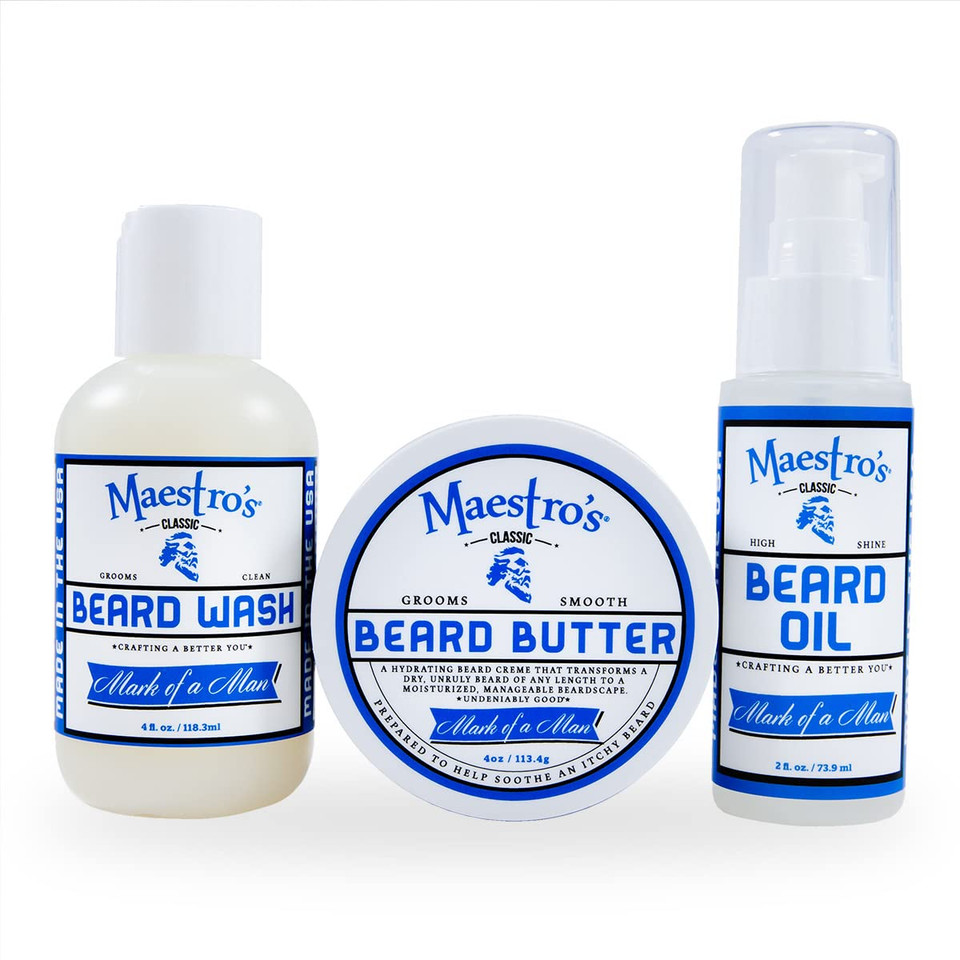 Maestro'S Classic Blend Set With 2Oz. Beard Oil- Mark Of A Man Blend