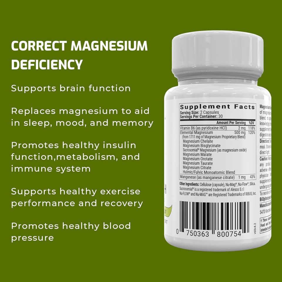 Magnesium Breakthrough Supplement 4.0 - Has 7 Forms Of Magnesium: Glycinate, Malate, Citrate, And More - Natural Sleep And Brain Supplement - 90 Capsules