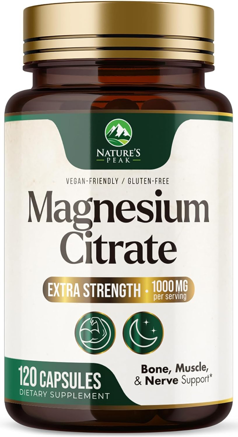 Magnesium Citrate 1000Mg - High Absorption Magnesium Supplement Supports Muscle, Bone, Nerve & Heart Health - Extra Strength Magnesio Complex Pills - Non-Gmo, Premium Energy Formula - 60 Capsules