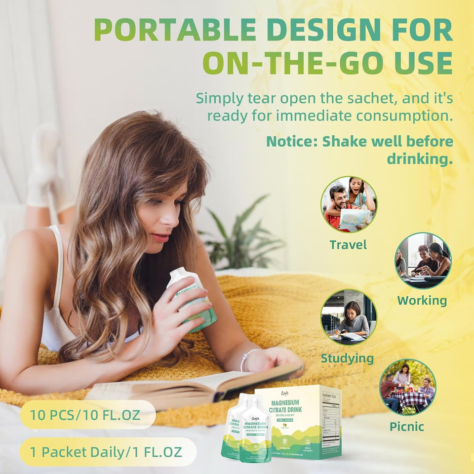 Magnesium Citrate Liquid Supplement,Magnesium Drink/Oral Solution With Bromelain,Vitamin,Zinc And Sodium For Zzz And Gut Support,Pineapple,30 Day Supply