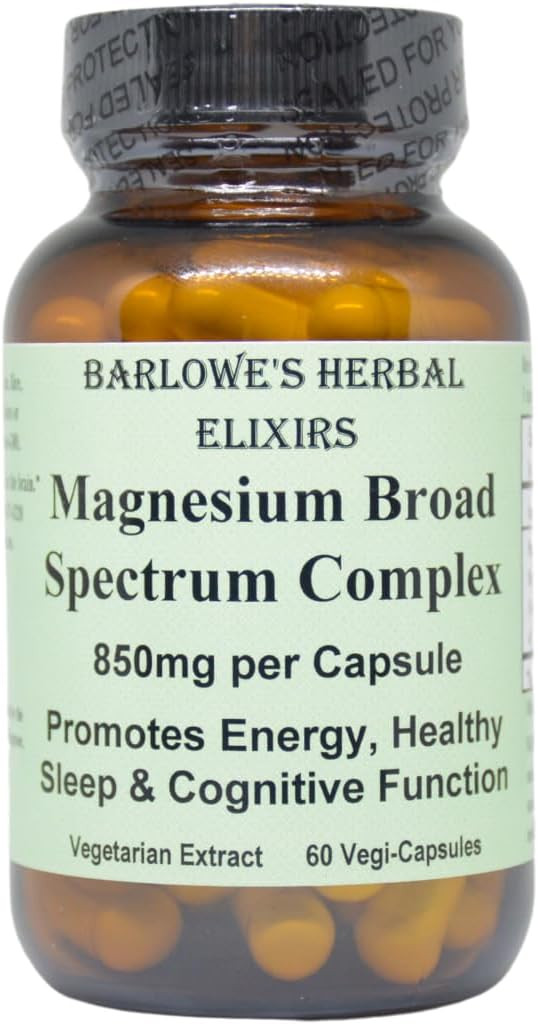 Magnesium Complex | Broad Spectrum Extract | 850Mg Per Capsule | Magnesium Taurate | Magnesium Glycinate | 60 Vegan Capsules | Stearate-Free, Additive-Free, Glass Bottled