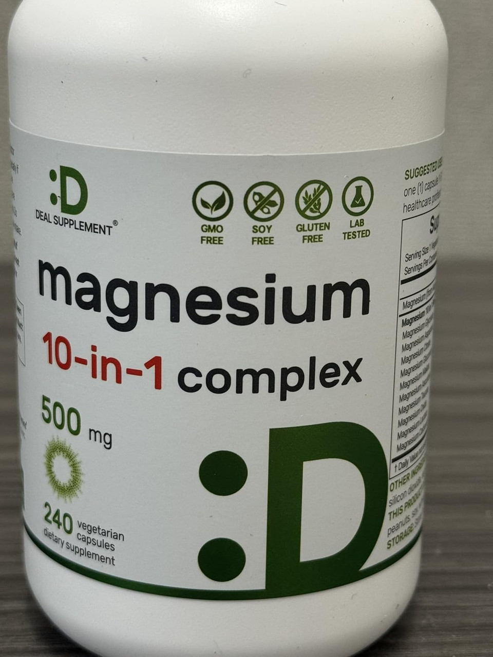 Magnesium Complex 500Mg, 240 Veggie Capsules | 10-In-1 Glycinate, Citrate, Malate, & More | 100% Chelated For Easy Absorption | Essential Mineral Supplement For Muscle, Sleep, & Heart Health
