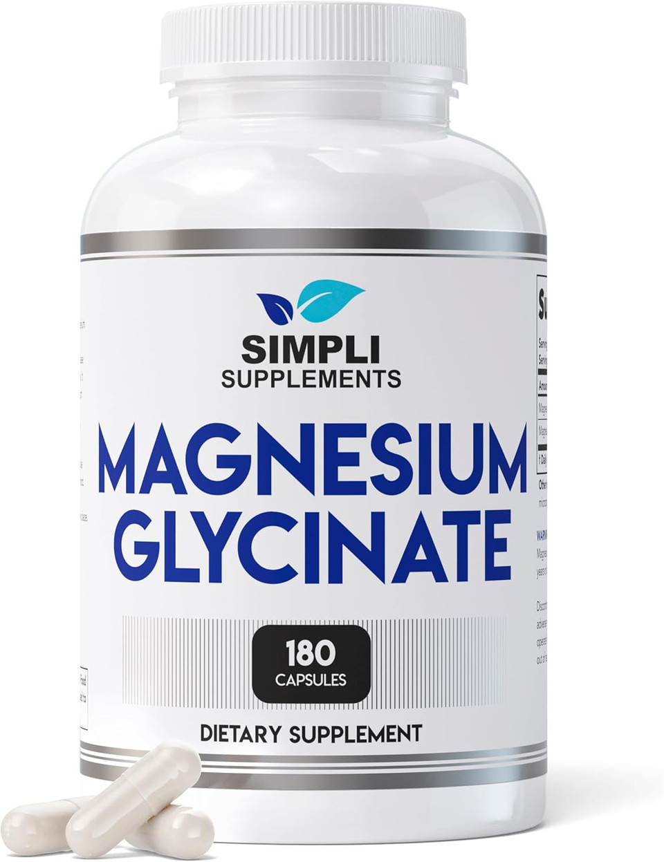Magnesium Glycinate 400Mg Per Serving  High Absorption  Gentle On Stomach  Supports Sleep, Relaxation, Muscle, Bone & Immune Health  Non-Gmo, Vegan, 180 Capsules