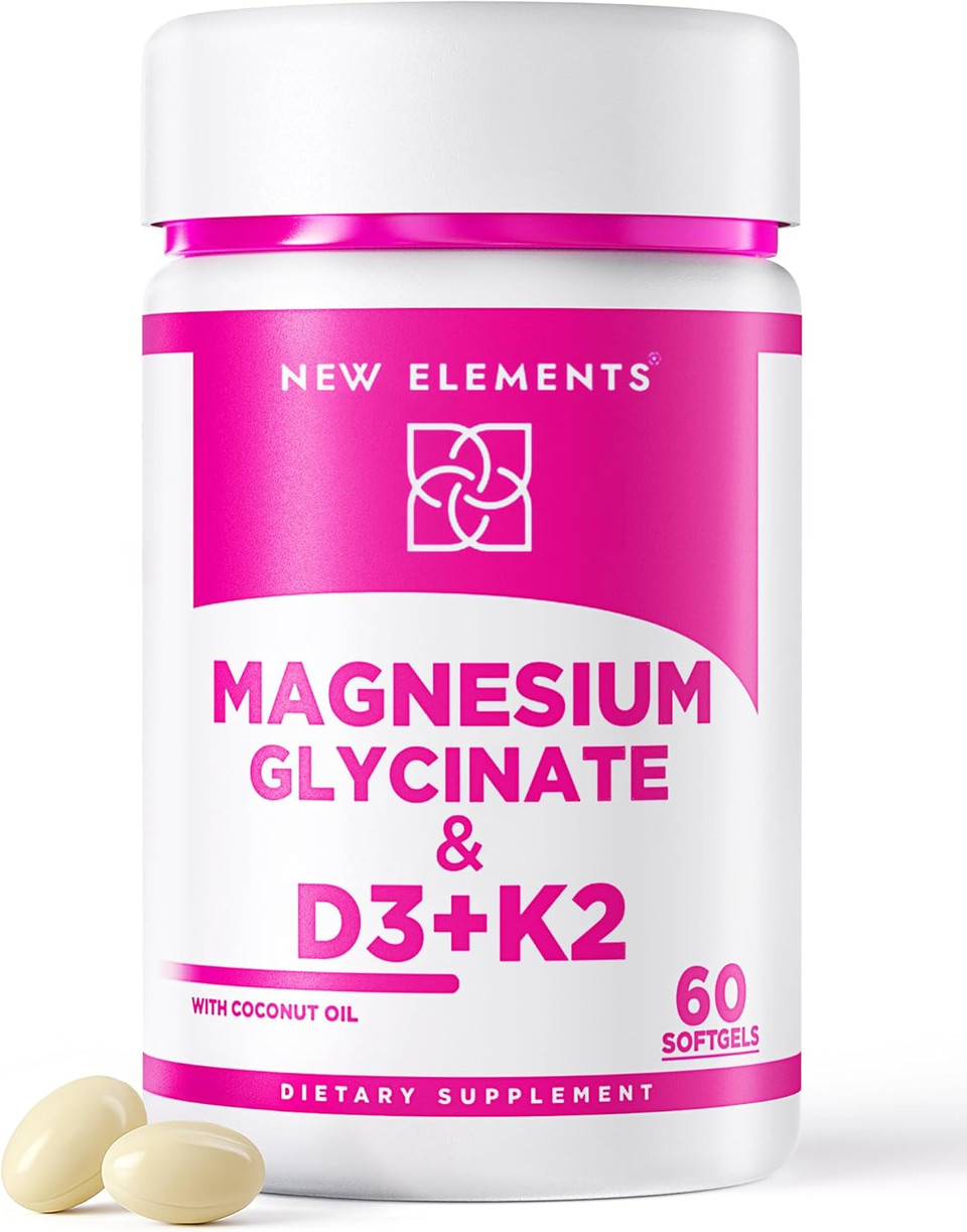 Magnesium Glycinate 500Mg With High-Potency Vitamin D3 10000Iu & Vitamin K2 100Mcg | Enhanced With Coconut Oil For Optimal Absorption | Non-Gmo, Gluten-Free, Sugar-Free Softgels