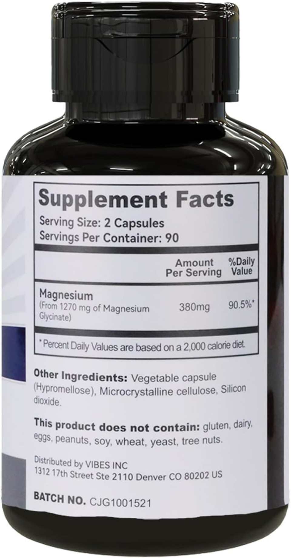 Magnesium Glycinate Capsules 1270Mg, 380Mg Magnesium Supplement, High Absorption Magnesium Glycinate Supplement, Non-Gmo No Gluten, 180 Capsules