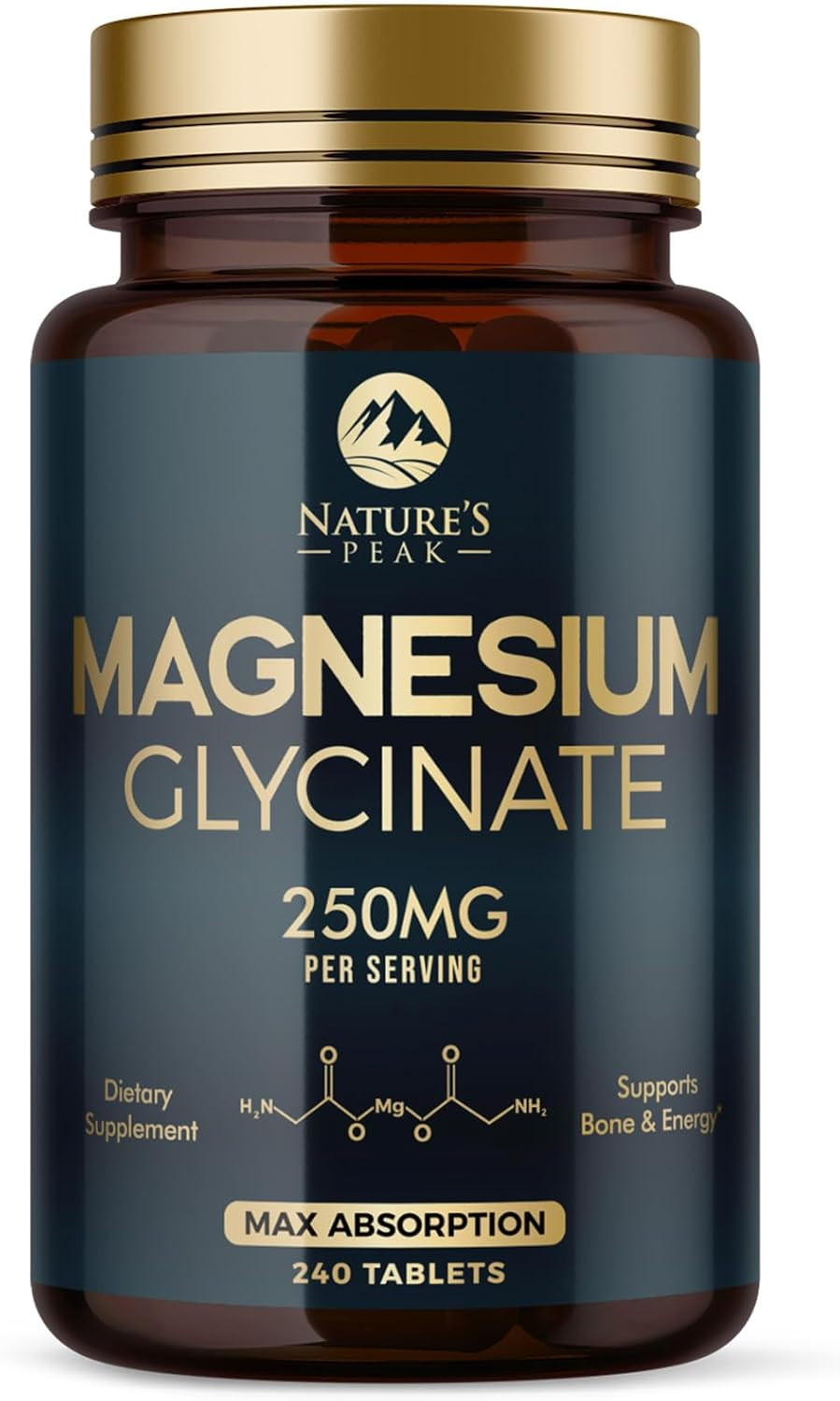 Magnesium Glycinate Chelated For Max Absorption - Supports Bone, Muscle, Nerves & Heart Health, Nature'S Sleep And Stress Support, Best Magnesium Supplement Pills For Whole Body Support - 60 Tablets