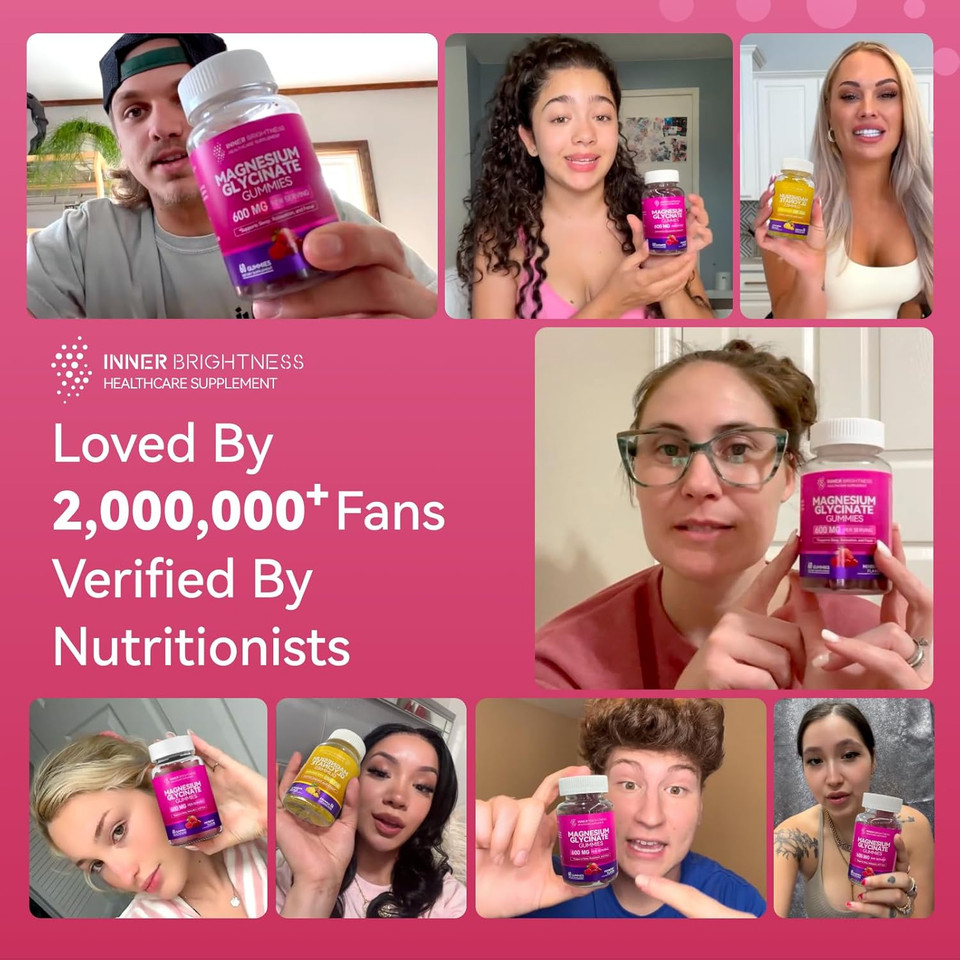 Magnesium Glycinate Gummies 600Mg, Non-Gmo, Gluten-Free, Magnesium Gummies For Adults & Kids, Sleep, Relaxation & Focus, Orange Flavor, 60 Count