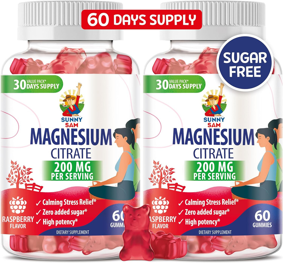 Magnesium Gummies For Kids & Adults - 200Mg - Calm Magnesium Chews - Magnesium Citrate Chewable Supplement For Mood & Muscle Support