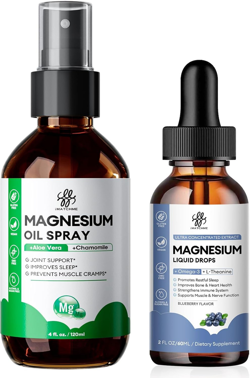 Magnesium Oil Spray And Magnesium Glycinate Liquid
