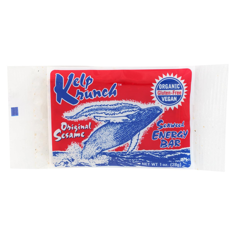 Maine Coast Sea Vegetables Kelp Krunch Original Sesame Bars | Organic Sesame Seed Snacks | Crunchy Seed Bars With Wild-Harvested Kelp | Gluten-Free, Dairy-Free, Vegan | 1 Oz - 1 Krunch Bar (Wrapped)