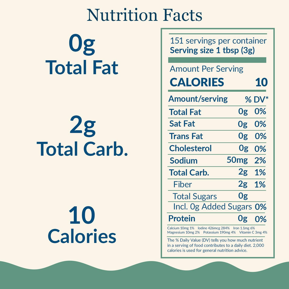 Maine Coast Sea Vegetables Organic Alaria Whole Leaf (Wild Atlantic Wakame) | Certified Organic Dried Seaweed | Nutrient-Rich, Iodine-Rich | Ideal For Soups & Salads | Dried Wakame Seaweed | 2 Oz Bag